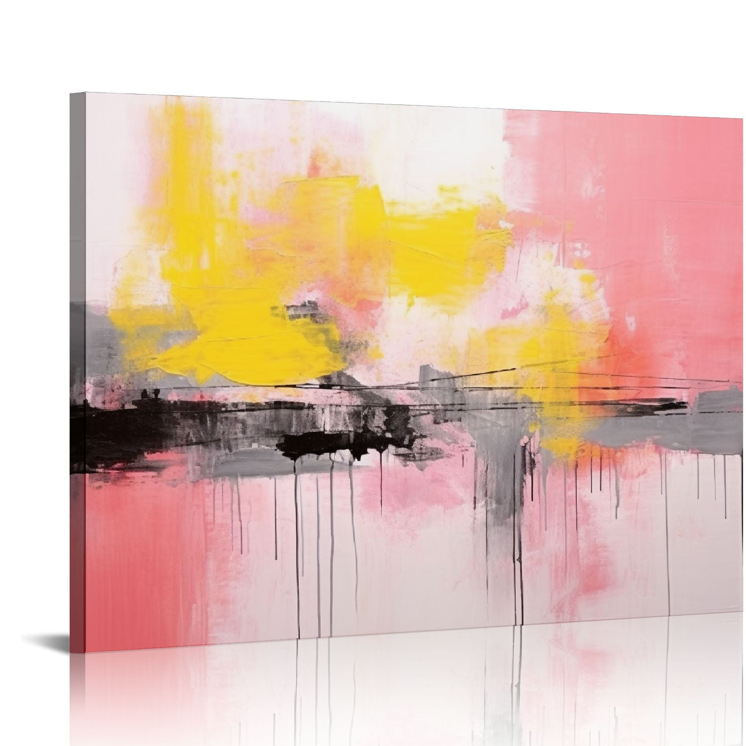 Nawypu Abstract Wall Art Canvas Pink Pictures Wall Decor Large Wall Art ...