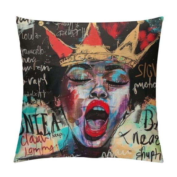 Nawypu African American Black Girl Throw Pillow Cover Decorative Square Pillowcase Throw Cushion Case for Bedroom, Living Room, Sofa, Couch and Bed,