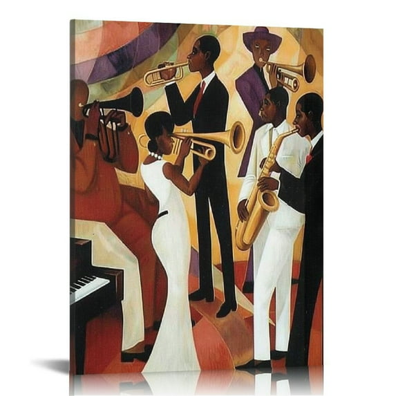 Nawypu African American Black Jazz Works African American Nightclub Poster Wall Art Picture Poster Decorative Painting Canvas Wall Art Living Room Posters Bedroom Painting