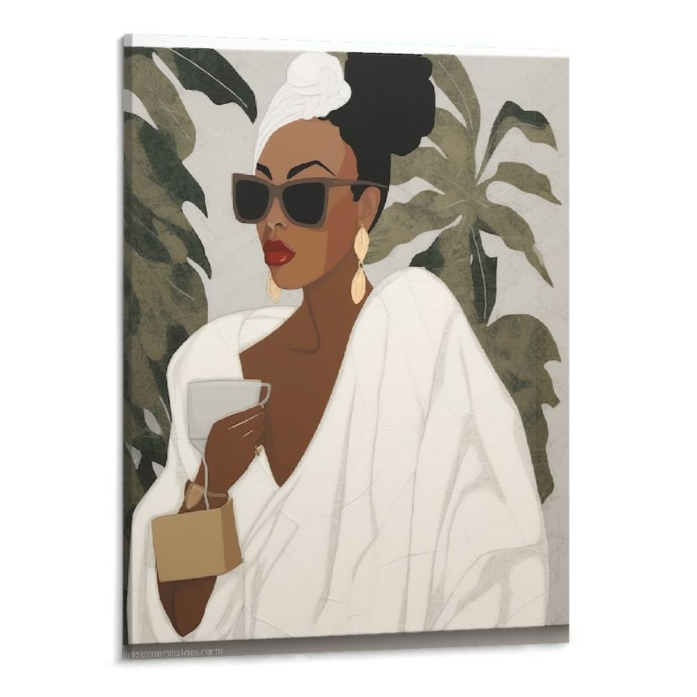 Nawypu African American Black Woman Bathroom Wall Art Canvas Poster ...
