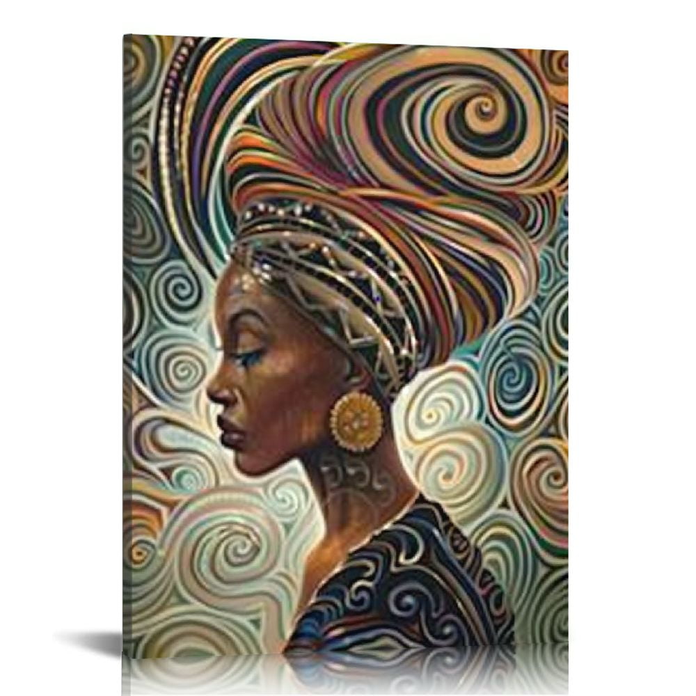 Nawypu African American Canvas Wall Art, King and Queen Crowns Canvas