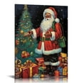 thumbnail image 1 of Nawypu African American Santa Canvas Wall Art Print, Christmas Home Decor Artwork,, 1 of 4