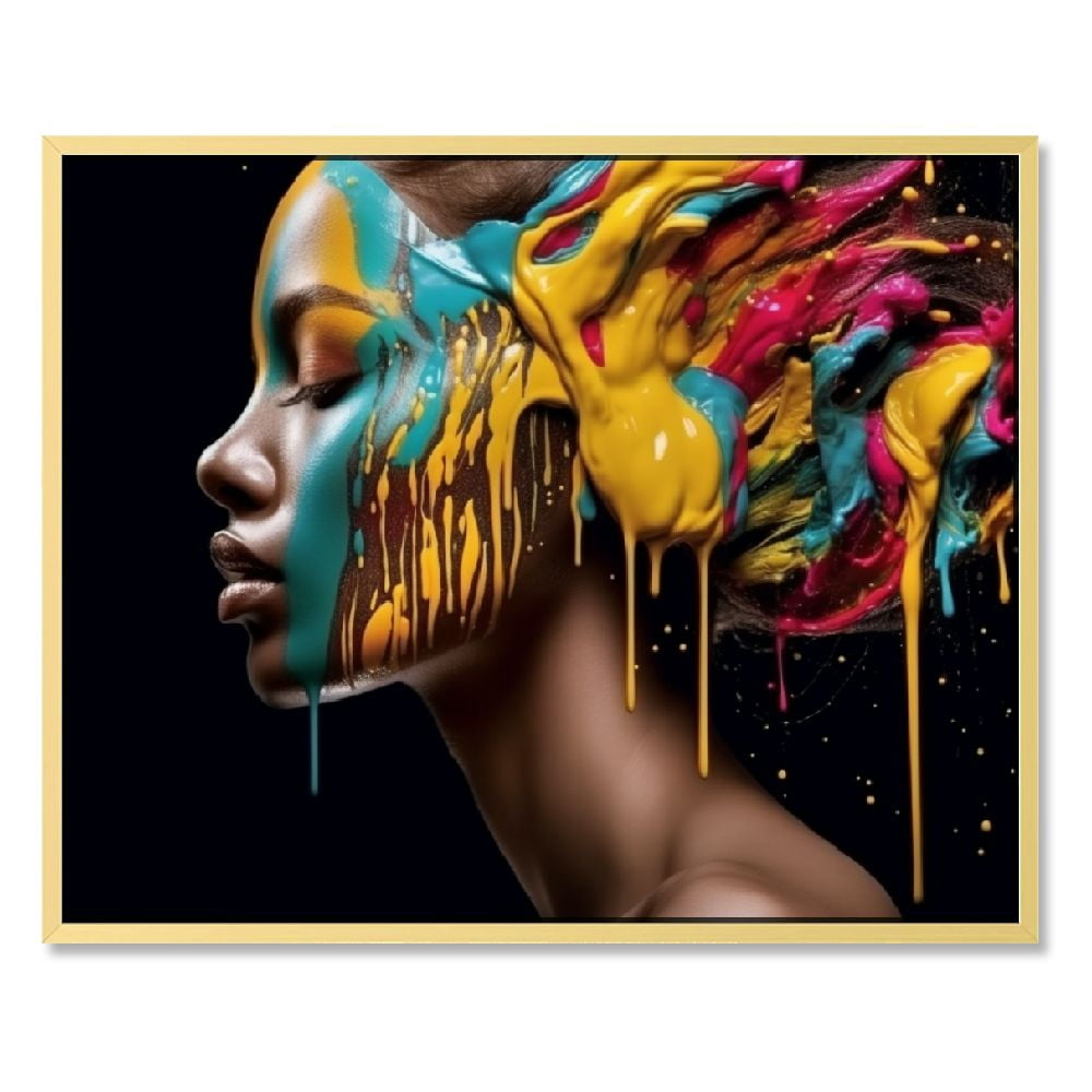 Nawypu African American Wall Art, Black Art Wall Decor, Abstract Gold ...