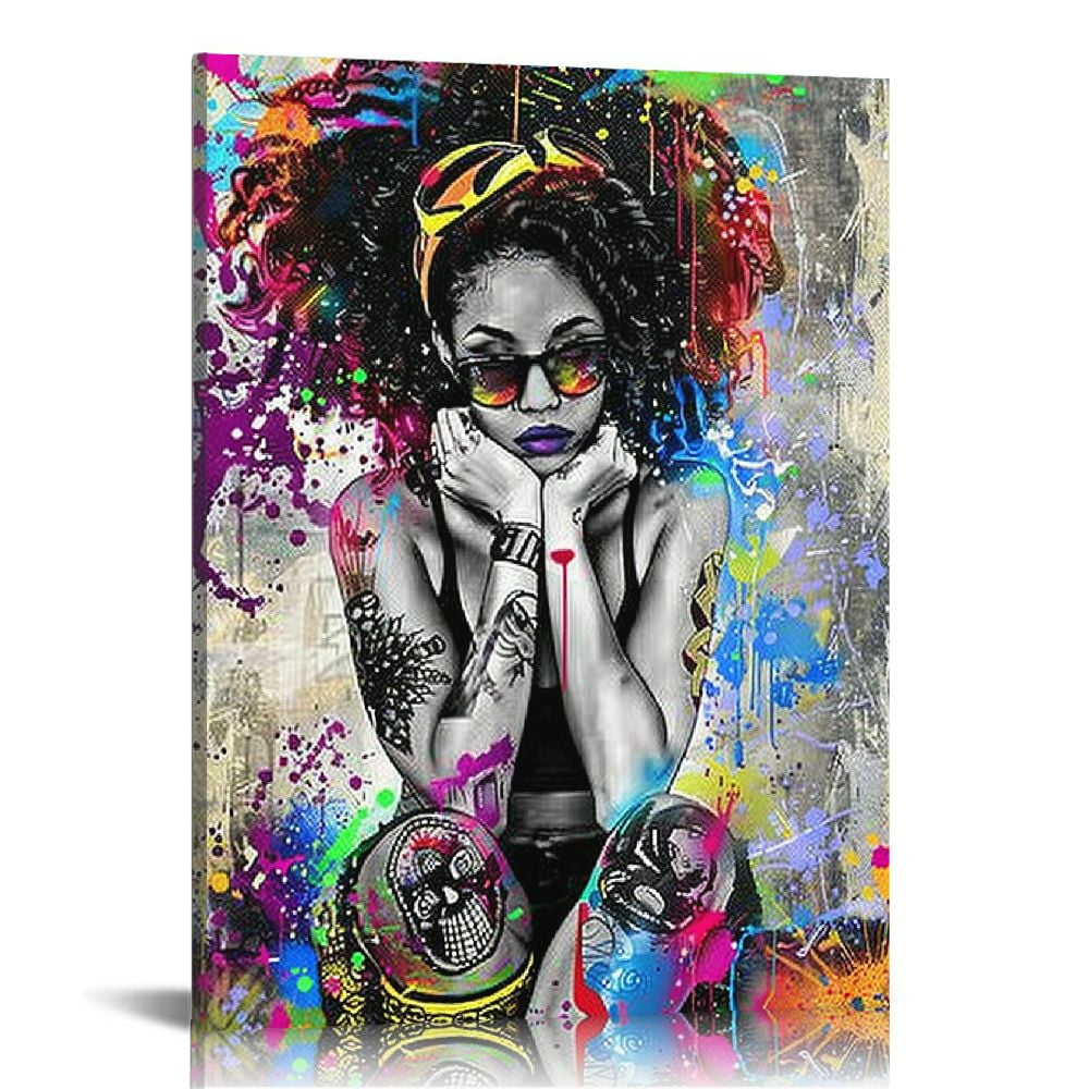 Nawypu African American Wall Art Black Queen with Crown Street Art ...