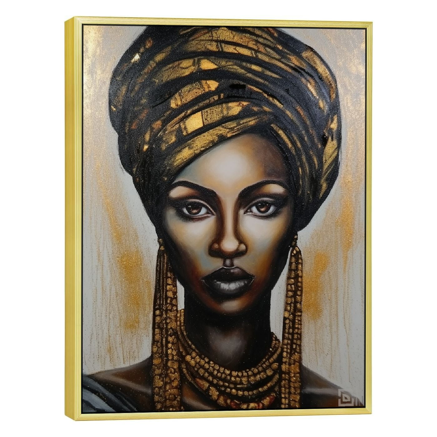 Nawypu African American Wall Art Framed Elegant Black Woman Canvas