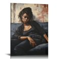 thumbnail image 1 of Nawypu African American Woman Wall Art Black Art Poster Painting Poster Decorative Painting Canvas Bathroom Wall Art Living Room Posters Bedroom Painting, 1 of 4