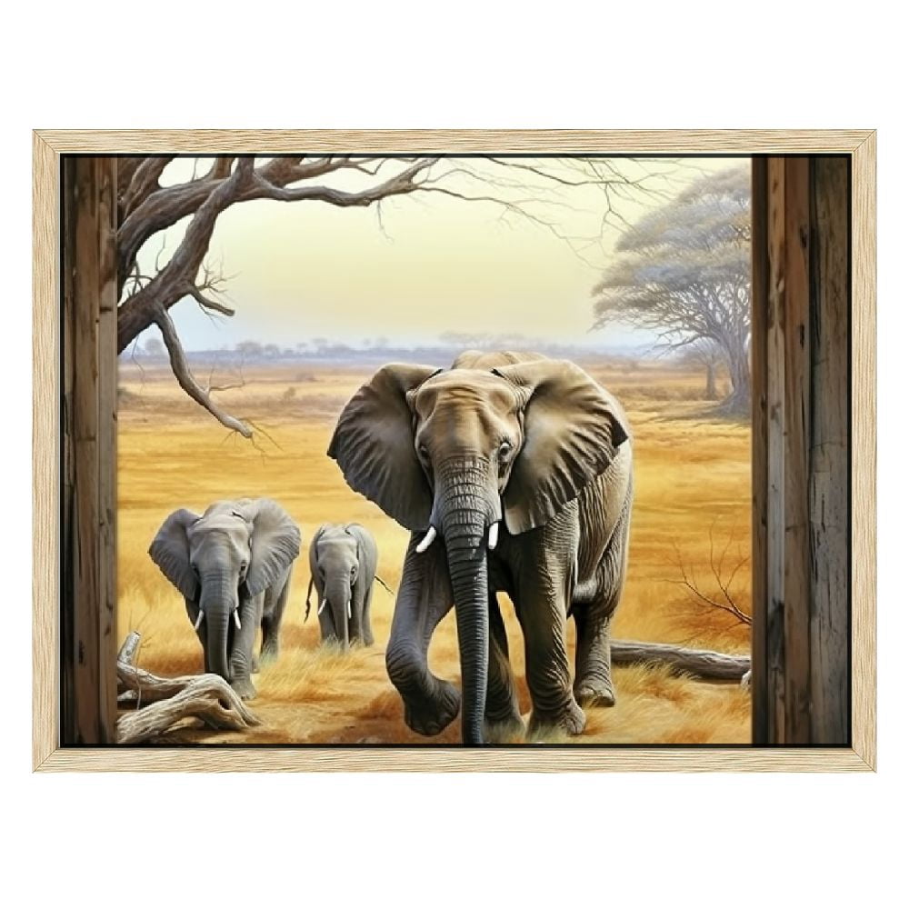 Nawypu African Elephant Wall Art Nature Wild Animal Wall Decor Natural ...
