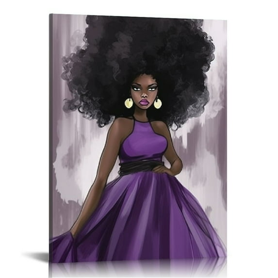Nawypu African Woman Canvas Wall Art African American Woman Poster Fashion Wall art Prints Painting African Girl Artwork Pictures Wall Decor
