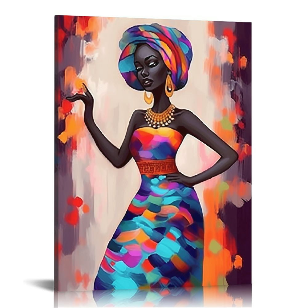 Nawypu African Woman Wall Art Canvas Black Women Dancing in Tribal ...