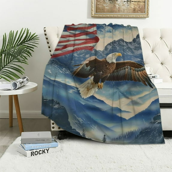 Nawypu American Eagle Blanket for Kids Women and Men Soft Warm Lightweight Cozy Eagles Animal Throw Blankets for Bed Living Room Sofa Couch Birthday Decor