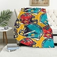 thumbnail image 1 of JEUXUS American Football Throw Plush for Bedroom Couch Travelling,Super Soft Comfortable All Season Lightweight Birthday Decorations Christmas Decor Gifts for Adults Boys Girls, 1 of 6