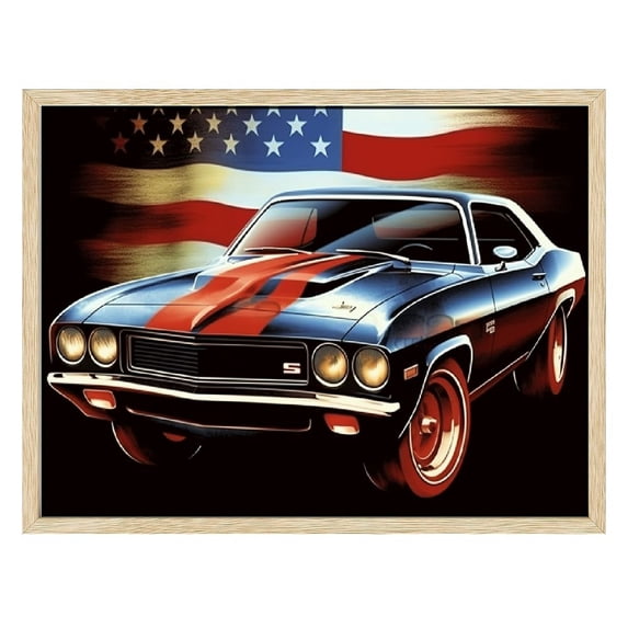 Nawypu  American Muscle Car Car Art Poster Cars Canvas Wall Art Prints Vintage Sports Garage Sports Aesthetic Office Room Decor