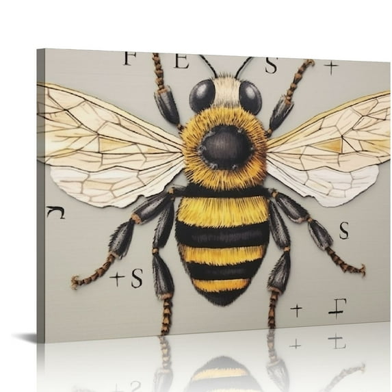 Nawypu Anatomy of Honey Bee Pun Charming Bee's Knees, Gallery Wrapped Canvas,