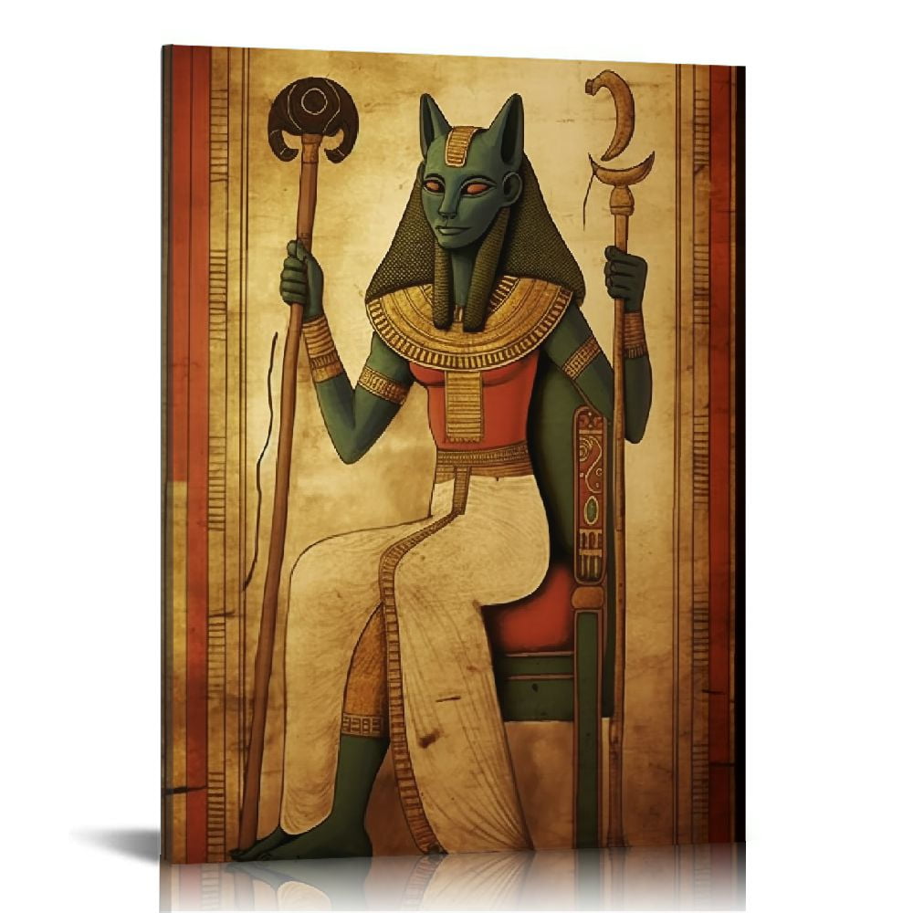 Nawypu Ancient Egypt Mythology Hieroglyphic Canvas Wall Art Prints