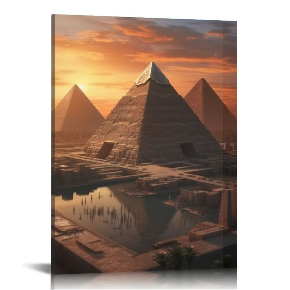 Nawypu Ancient Egypt Poster Egyptian Pyramids Architectural Landscape ...