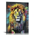 thumbnail image 1 of Nawypu  Animal Pictures Graffiti Canvas Wall-Art For Bedroom - Lion Pictures Wall Decor for Teen Boys Bedroom - Colorful Wall Art Ready To Hang Size, 1 of 4