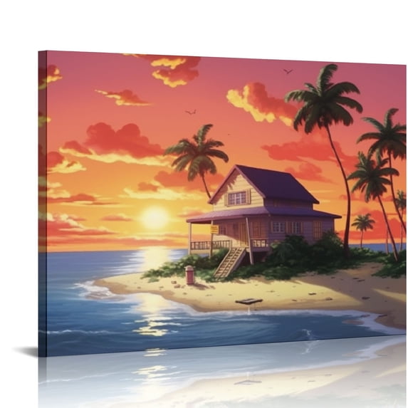 Nawypu Anime Kame House Poster Canvas Wall Art Painting Posters Decoration Room Decor 20x16 inch