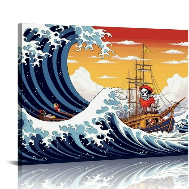 Nawypu Anime Poster Wano Country Oda's Art Ukiyo-e Canvas Painting
