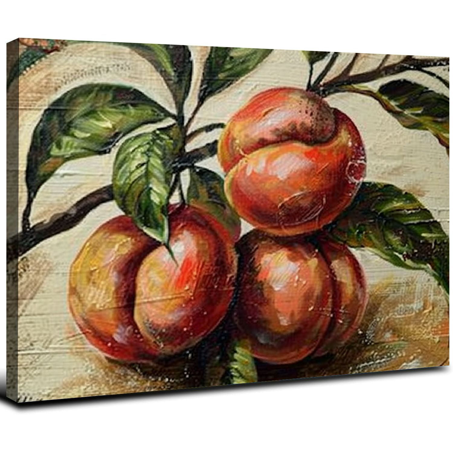 Nawypu Apples Pears Plums Peaches Framed Canvas Prints, Fruit Wall Art ...