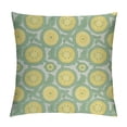 thumbnail image 1 of Nawypu  Aqua Throw Pillow Cushion Cover, Retro Circles Inner Dots 60s 70s Inspired Horizontal Art, Decorative Square Accent Pillow Case, Yellow Pale Blue White Seafoam, 1 of 5