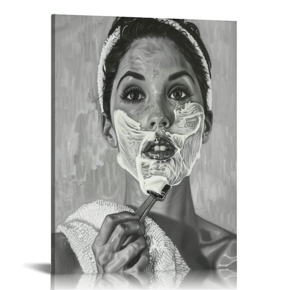 Nawypu Art Painting Art Print Posters Beauty Shaved Spoof Canvas Painting Home Decor Canvas Painting Posters And Prints Wall Art Pictures for Living Room Bedroom Decor Frame-style