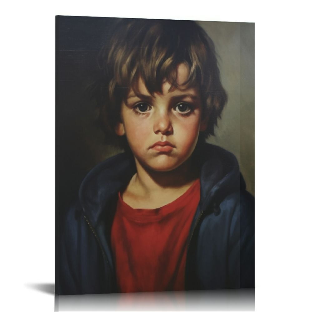 Crying Boy Frame Nawypu Art Prints The Crying Boy Aesthetic Frame-Style - Walmart.com