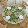 thumbnail image 1 of Nawypu Art Vintage Flower Elastic Edged Round Fitted Table Cloth Cover, Waterproof Free Round Tablecloth, Home Decorative Tablecloth for Indoor Outdoor Kitchen Party, Fits Tables, 1 of 7