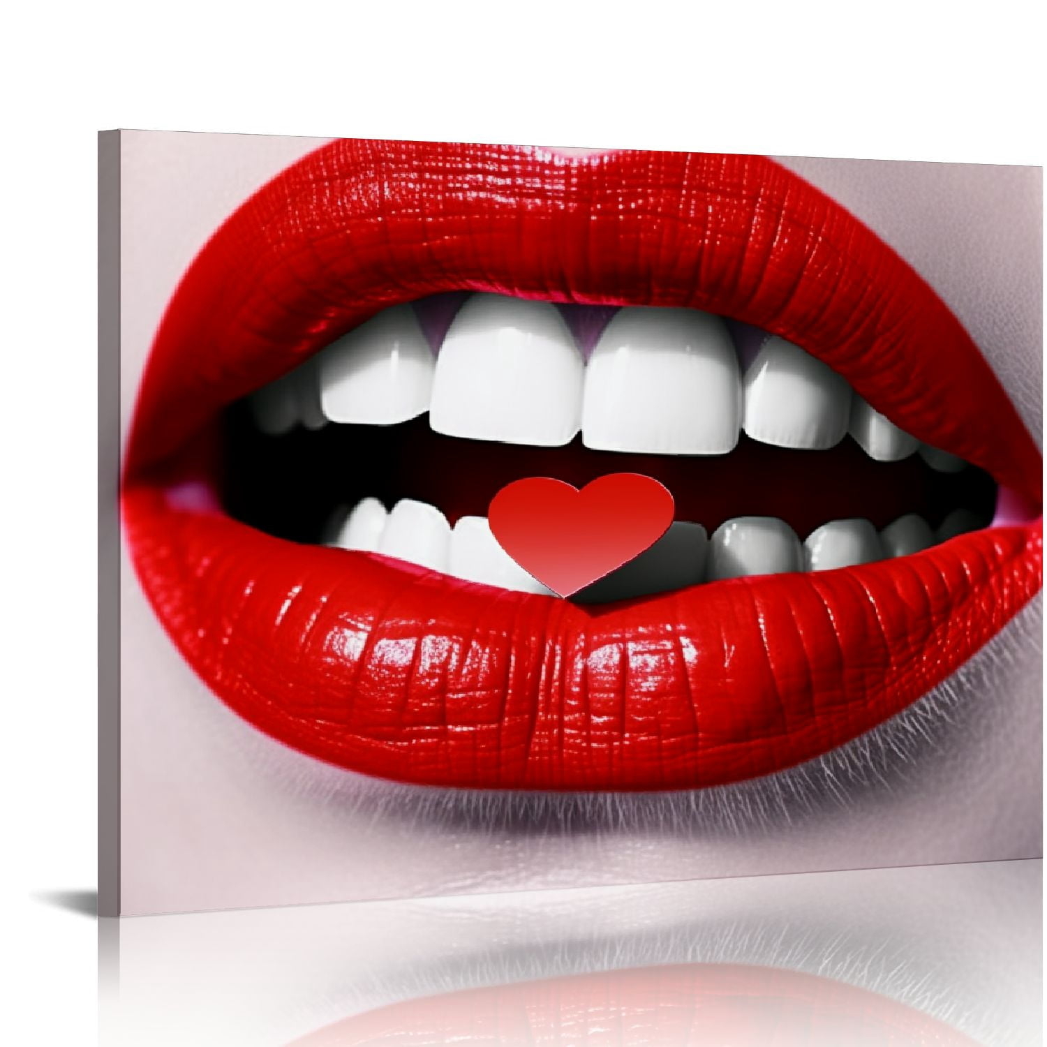 Nawypu Artsbay Canvas Wall Art Sexy Red Lip Fashion Woman Painting ...