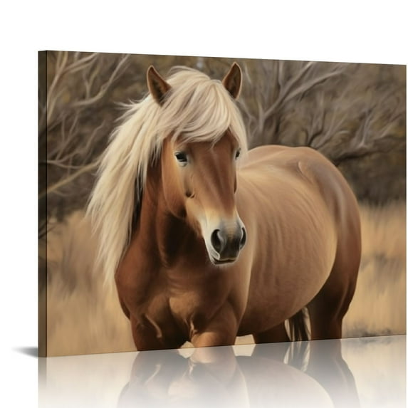 Nawypu 'Assateague Horse Portrait' by Lori Deiter, Canvas Wall Art,