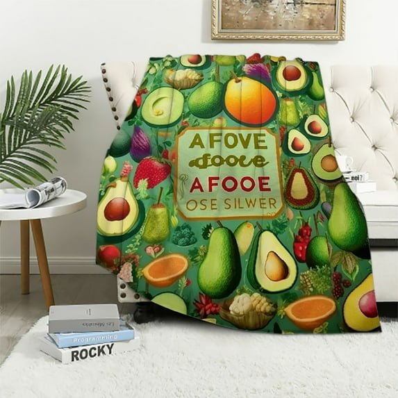 Nawypu Avocado Blanket,Avocado Gifts for Avocado Lovers,Avocado Gifts for Women,Avocado Fruit Throw Blanket Gift for Girl Boy,Soft Cozy Blanket for Sofa Couch Home Bedroom Christmas Decor