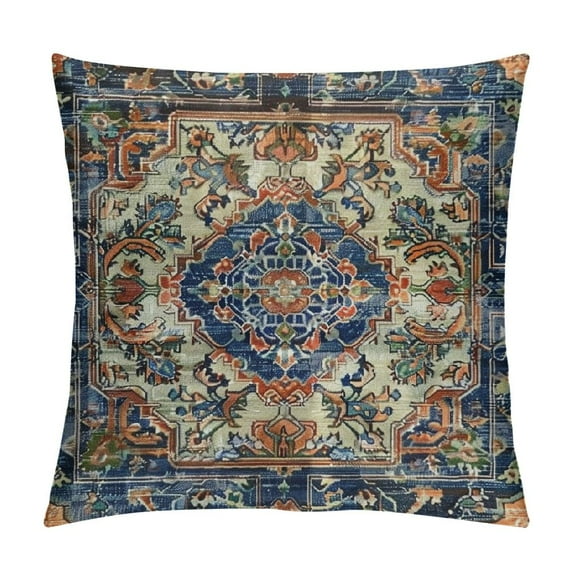 Nawypu  Aztec Terracotta Boho Throw Pillow Covers Vintage Persian Rust Retro Carpet Decorative Pillows Square Pillow Cases Farmhouse Accent Home Decor for Bedroom Couch Sofa Porch