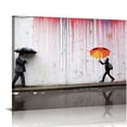 thumbnail image 1 of Nawypu BANKSY Canvas Print Colorful Rain Graffiti Wall Art Print Gallery Wrapped Image Mural Artwork for Home Decoration Modern Framed Poster Gift (Banksy Artwork 5, 20x16 Inch), 1 of 4