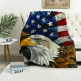 thumbnail image 1 of Nawypu Bald Eagle Blanket American Flag and Eagle Decor Throw Blanket US Eagle Blanket Gift for Men Super Warm Soft Plush Flannel Blanket Winter Couch Bedding Blanket for Adults Women, 1 of 6