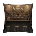 thumbnail image 1 of Nawypu  Bar Throw Pillow Cover Mug of Beer Brick Walls Pub Wooden Counter Chairs Shelves Lamps Alcohol Soft Pillow Cover Solid Square Cushion Case Match for Home Decor, 1 of 5