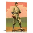 thumbnail image 1 of Nawypu Baseball Card Portrait Canvas Wall Art, 1 of 4