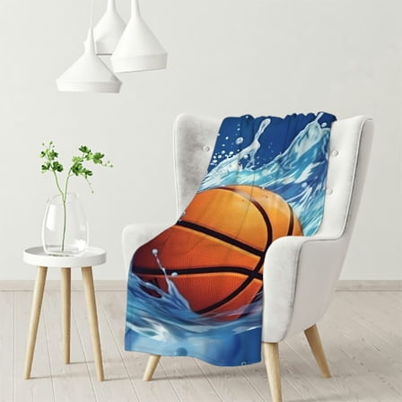 Nawypu Basketball Throw Blanket Flannel Super Soft Warm Blankets Home Decor All Season for Bedroom Couch Living Room Large