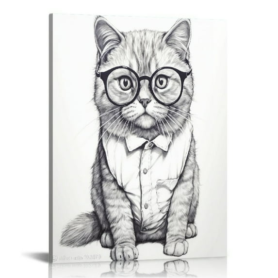 Nawypu Bathroom Rules Wall Decor Exotic Shorthair Cat Wall Art Portrait Print Farmhouse Sign Decor Pet Lovers Nursery Poster Kids Room Bathroom Decorative 'Framed Modern Canvas Wall Art