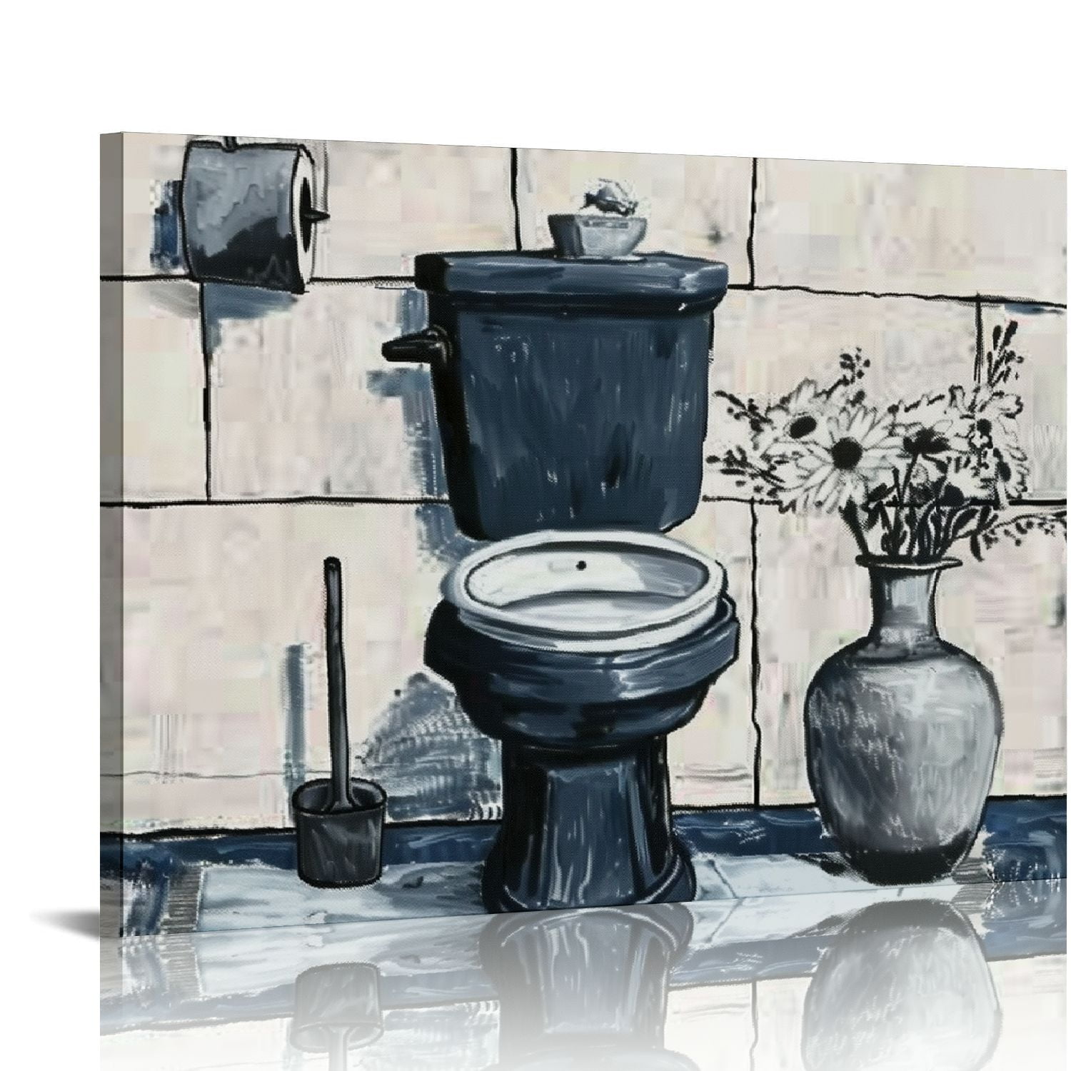 Nawypu Bathroom Wall Art Bath Tub Painting Picture Bathroom Wall Decor ...