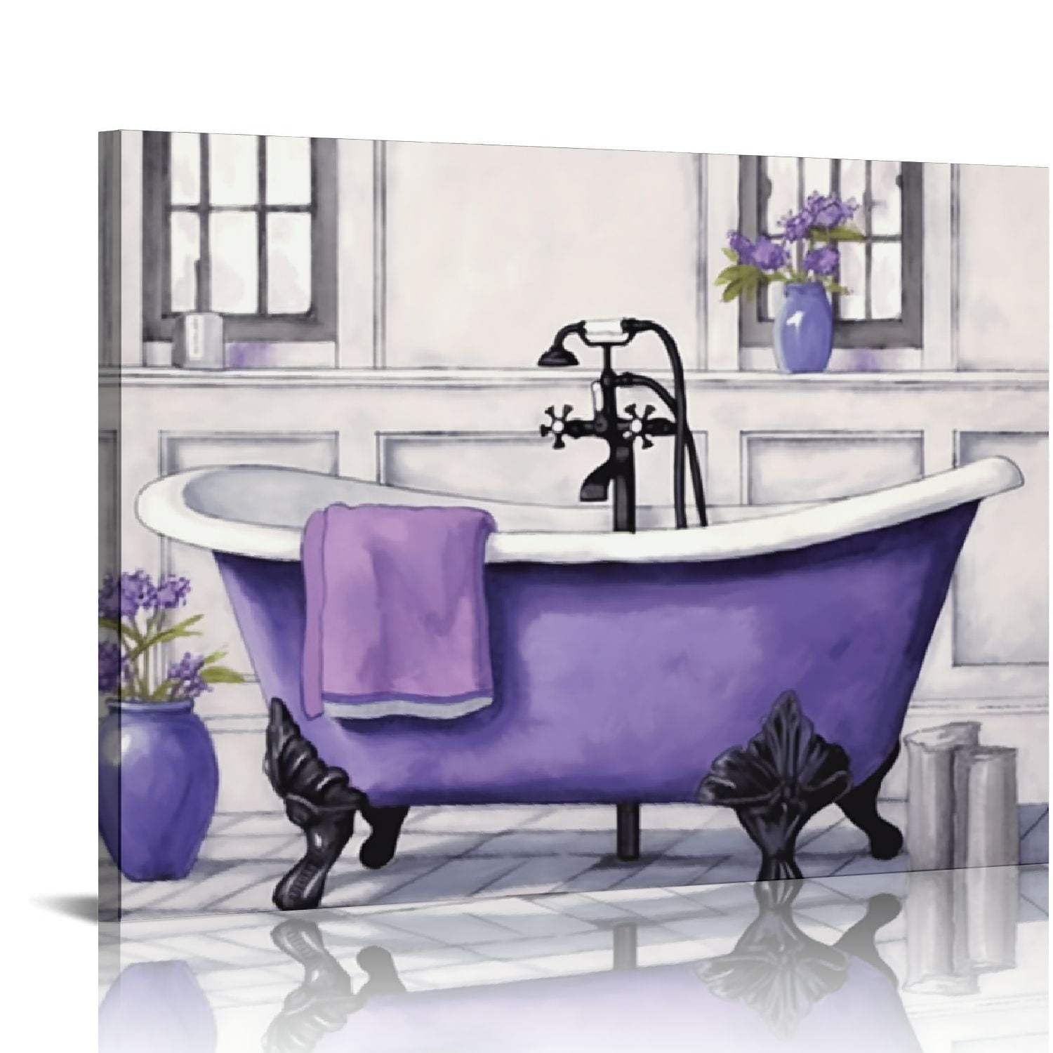 Nawypu Bathroom Wall Art Bath Tub Painting Picture Bathroom Wall Decor ...