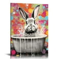 thumbnail image 1 of Nawypu Bathroom Wall Art Rustic Farmhouse Wall Decor Funny Animal Poster Pictures for Bathroom Black and White Canvas Prints Cute Rabbit Wall Art Country Vintage Painting, 1 of 4