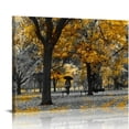 thumbnail image 1 of Nawypu  Bathroom Wall Décor Gray Yellow Wall Art Fall Canvas Prints Art Natural Scenery Wall Picture Forest Painting Tree Artwork for Wall Black and White Wall Décor Bedroom Room Décor, 1 of 5