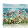 thumbnail image 1 of Nawypu  Beach Colorful Flower Canvas Paintings Poppies Wall Art Pictures Bloosom Floral Framed Artwork Prints Modern Landscape for Living Room Bedroom Kitchen Office Home Decor, 1 of 6