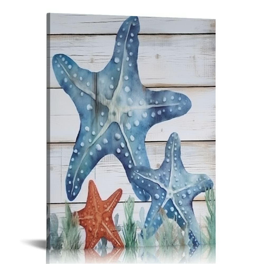 Nawypu Beach Ocean Starfish Canvas Wall Art Prints, Summer Starfish