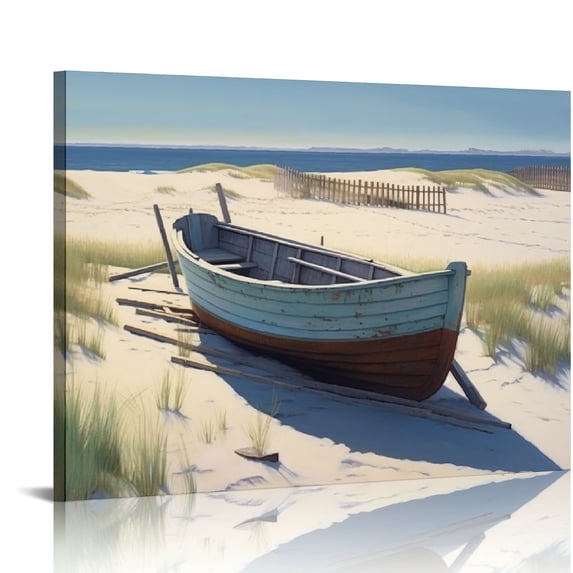 Nawypu Beach Pictures Wall Art Farmhouse Bathroom Wall Decor Sailboat Painting Wall Art Ocean Wall Art Coastal Picture Poster Modern Artwork Canvas Prints for Bathroom Living Dining Room