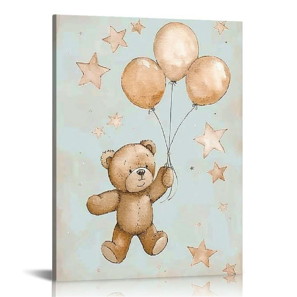 Nawypu Bear Nursery Wall Art Decor Set of Teddy Bear Canvas Wall Art ...