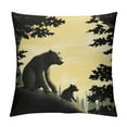 thumbnail image 1 of Nawypu Bear Throw Pillow Covers Soft Western Jungle Wildlife Animal Cushion Covers for for Couch Sofa Bedroom Car Rustic Cabin Country Nature Leaves Moon Tree Outdoor Pillow Covers, Black, 1 of 5