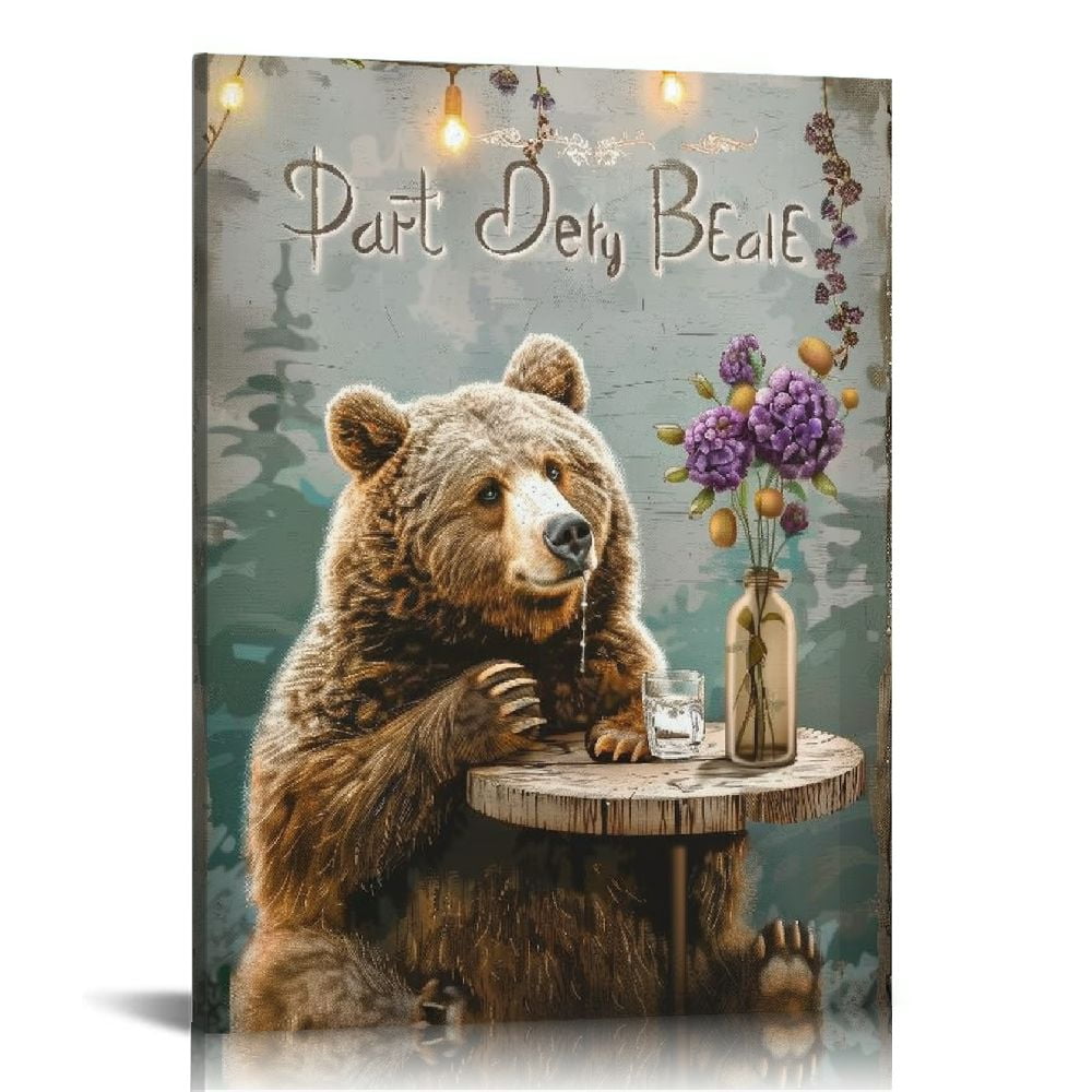 Nawypu Bears Bathroom Decor Wall Art Funny Bear Pictures Wall Decor