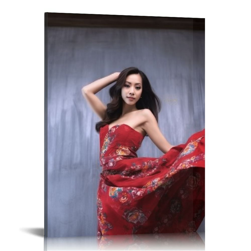 Nawypu Beautiful Painting Poster Canvas Wall Art Beautiful Sexy in Red ...