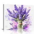 thumbnail image 1 of Nawypu Bedroom Botanical Floral Decor Bathroom Watercolor Floral Print Purple Red Canvas Wall Art Floral Picture Living Room Girls Room Kids Room Decor, 1 of 4