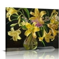 thumbnail image 1 of Nawypu Bedroom Botanical Wall Art, Floral Art Bathroom Yellow Lily Pictures Floral Prints Canvas Living Room Room Decoration, 1 of 5
